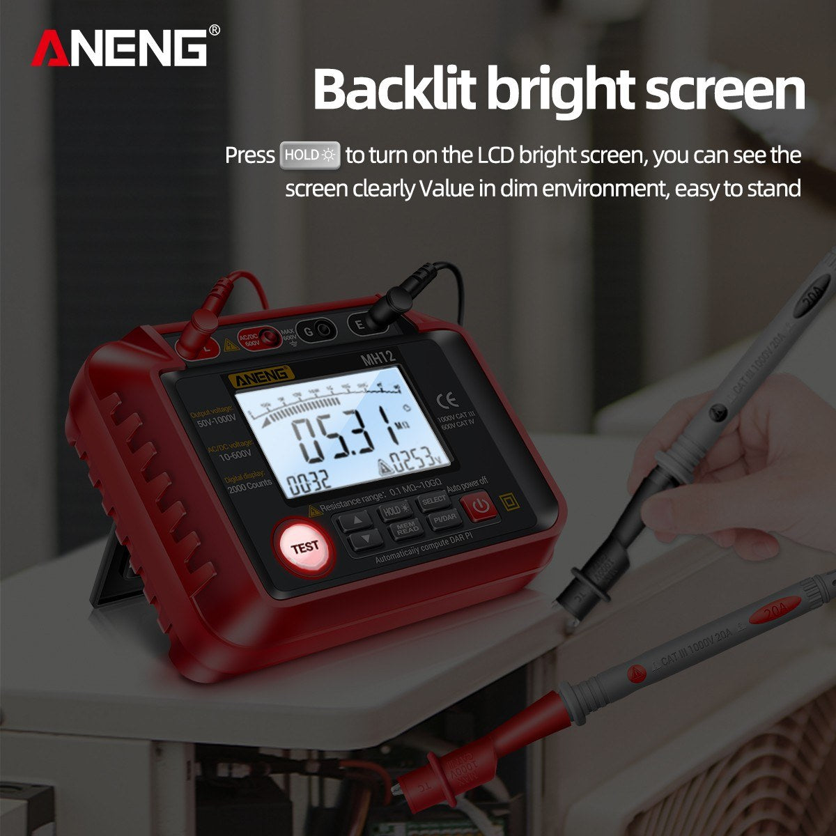 ANENG MH12 High Precision Digital Insulation Resistance and Voltage Meter