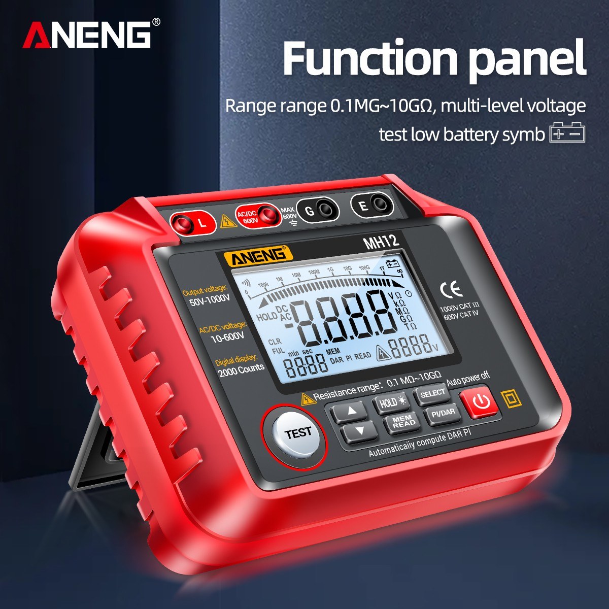 ANENG MH12 High Precision Digital Insulation Resistance and Voltage Meter