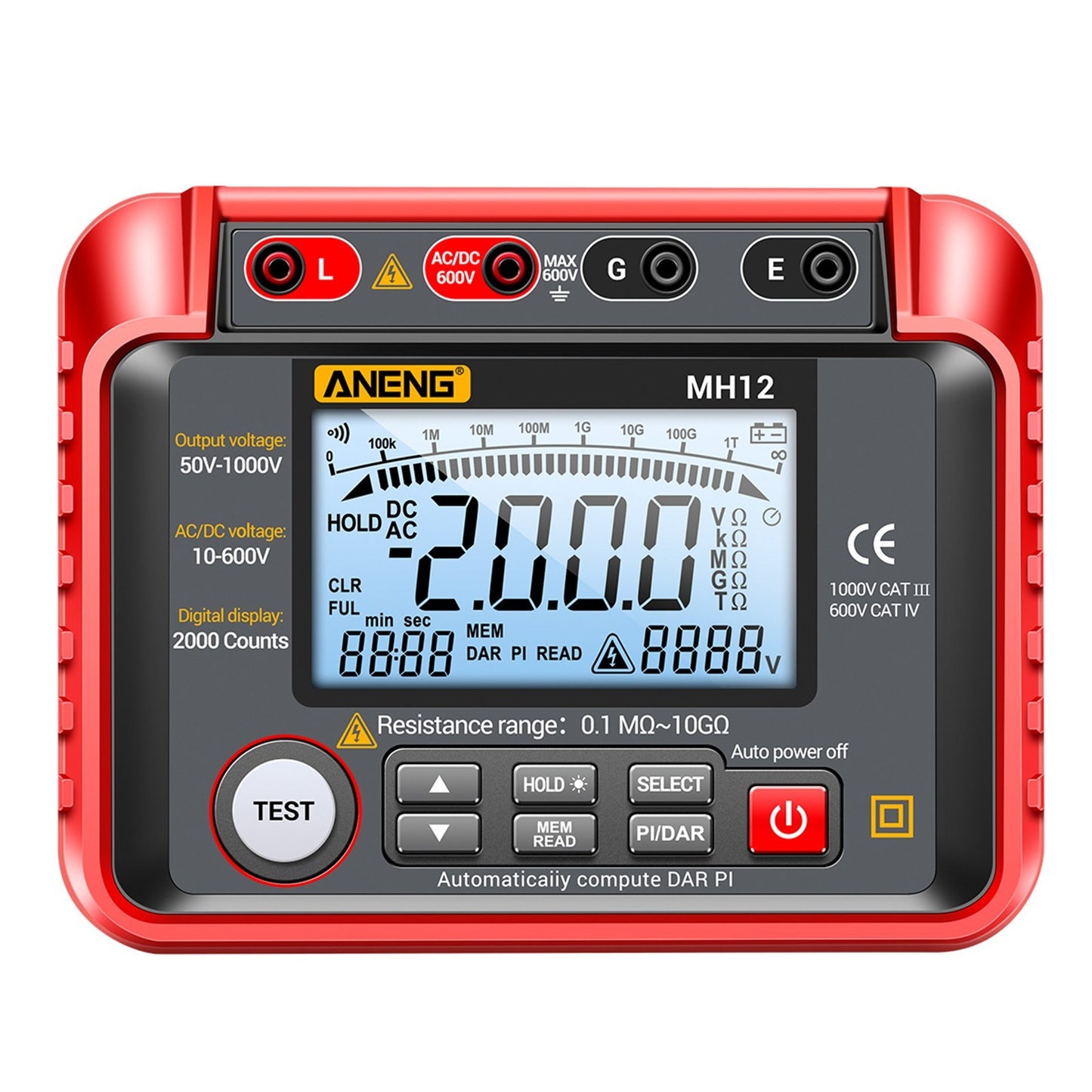 ANENG MH12 High Precision Digital Insulation Resistance and Voltage Meter