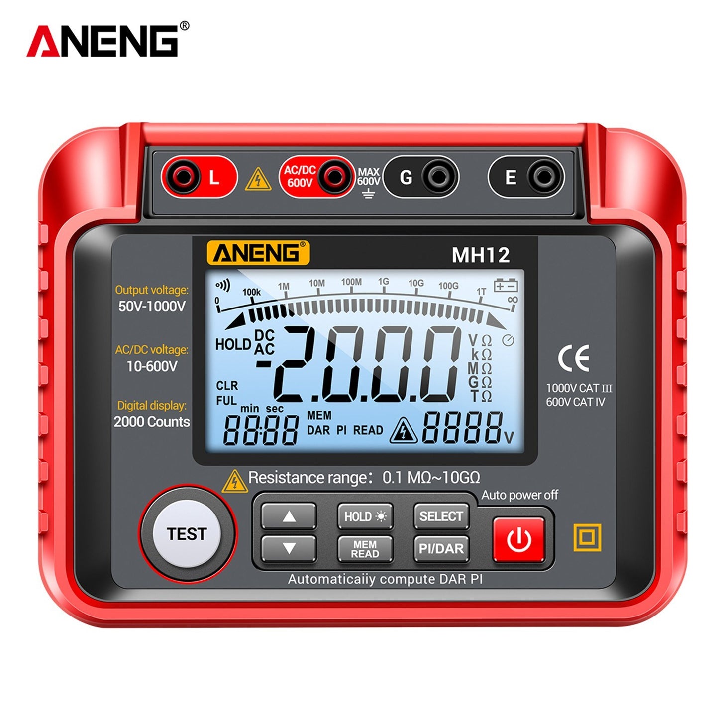 ANENG MH12 High Precision Digital Insulation Resistance and Voltage Meter