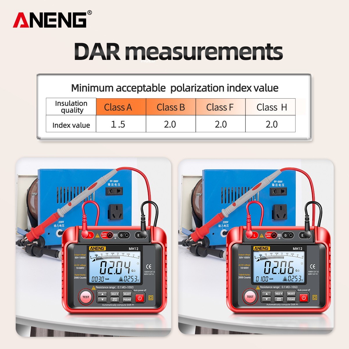 ANENG MH12 High Precision Digital Insulation Resistance and Voltage Meter
