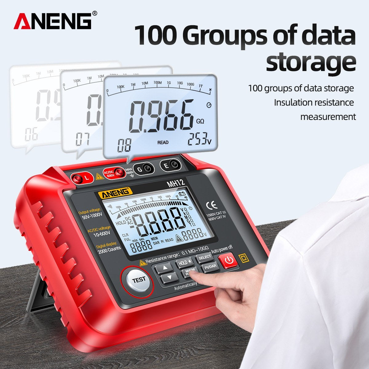 ANENG MH12 High Precision Digital Insulation Resistance and Voltage Meter