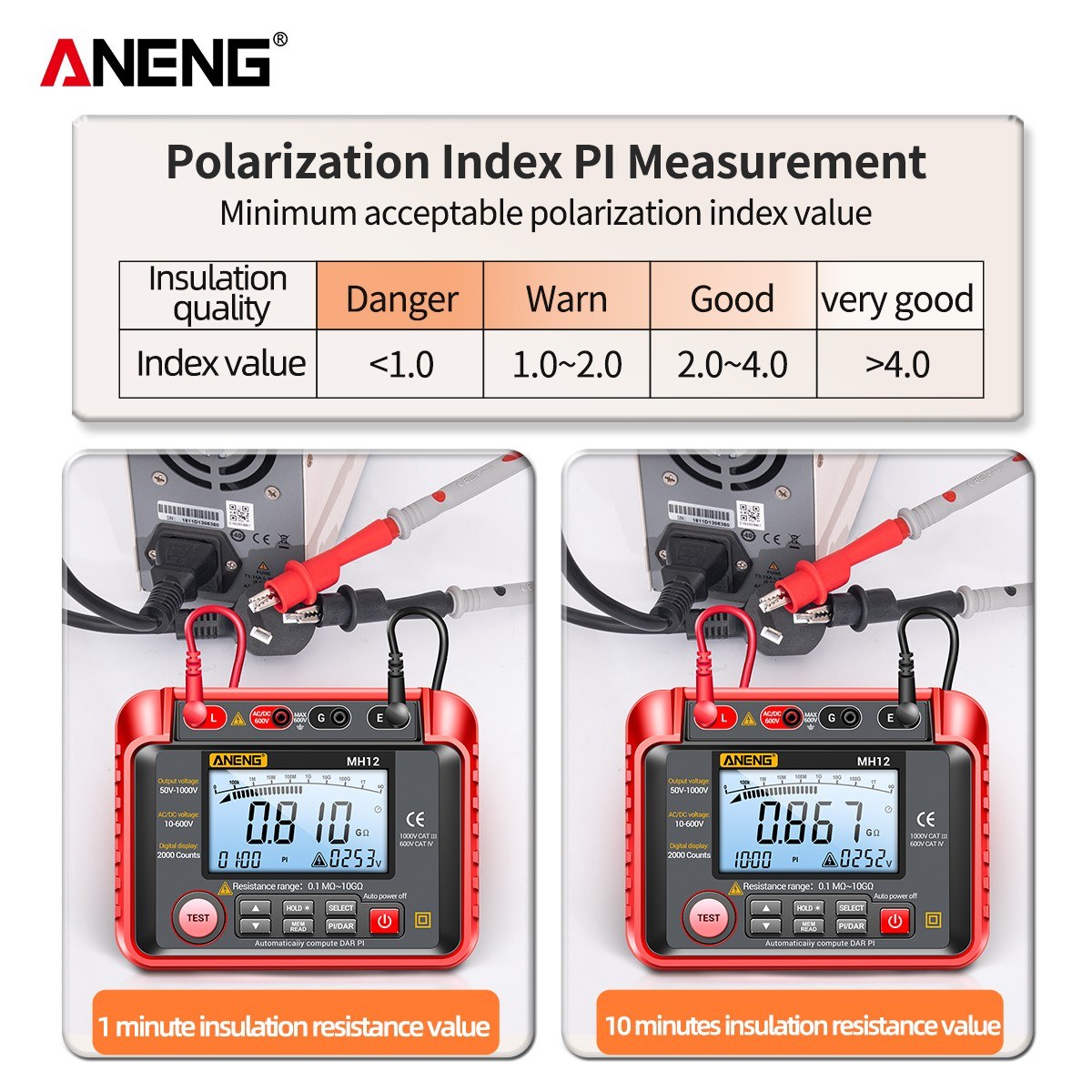 ANENG MH12 High Precision Digital Insulation Resistance and Voltage Meter