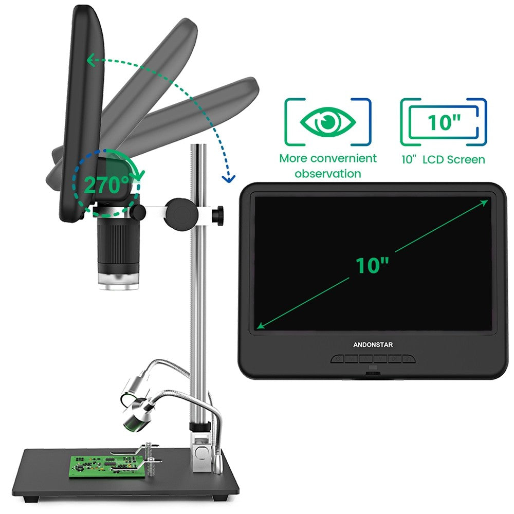 260X Digital Soldering Microscope with 12MP Camera & IPS Touchscreen