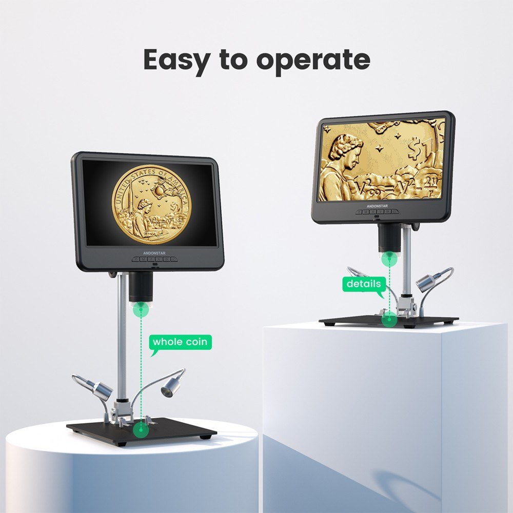 260X Digital Soldering Microscope with 12MP Camera & IPS Touchscreen