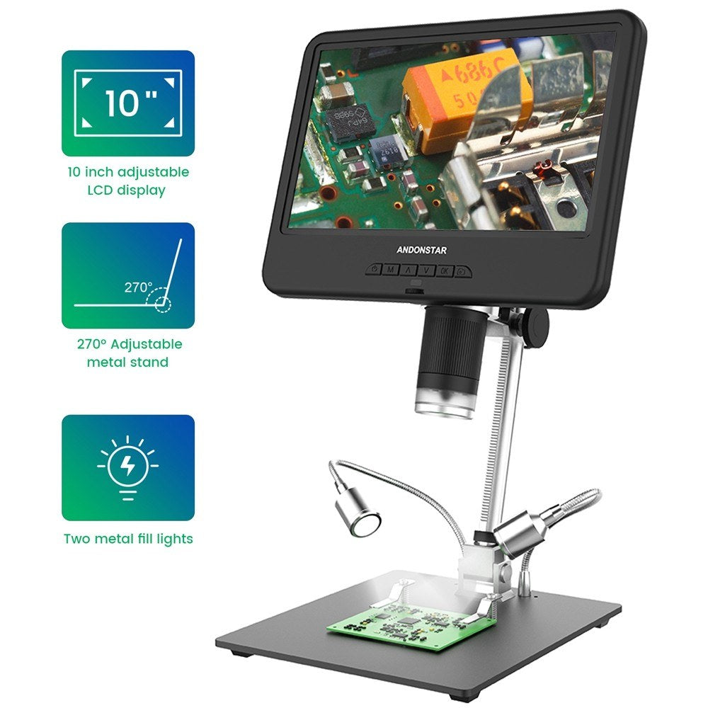 260X Digital Soldering Microscope with 12MP Camera & IPS Touchscreen