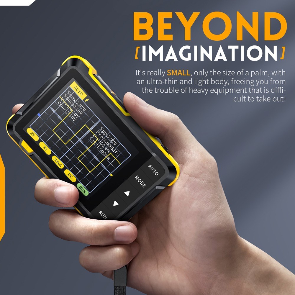 FNIRSI Portable Handheld Digital Oscilloscope: 400V, 200KHz, 2.5MS/s, 2.8 Screen, Multifunctional Instrument (Standard)