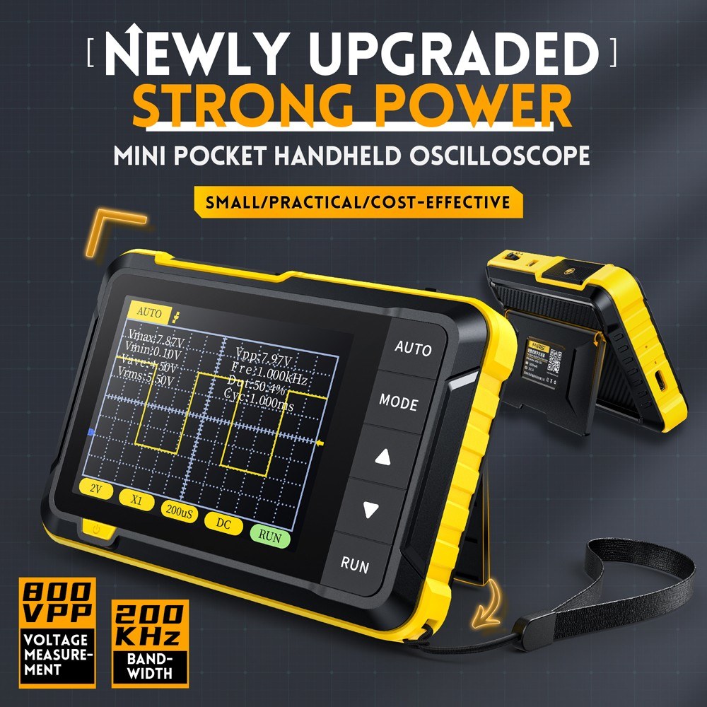 FNIRSI Portable Handheld Digital Oscilloscope: 400V, 200KHz, 2.5MS/s, 2.8 Screen, Multifunctional Instrument (Standard)