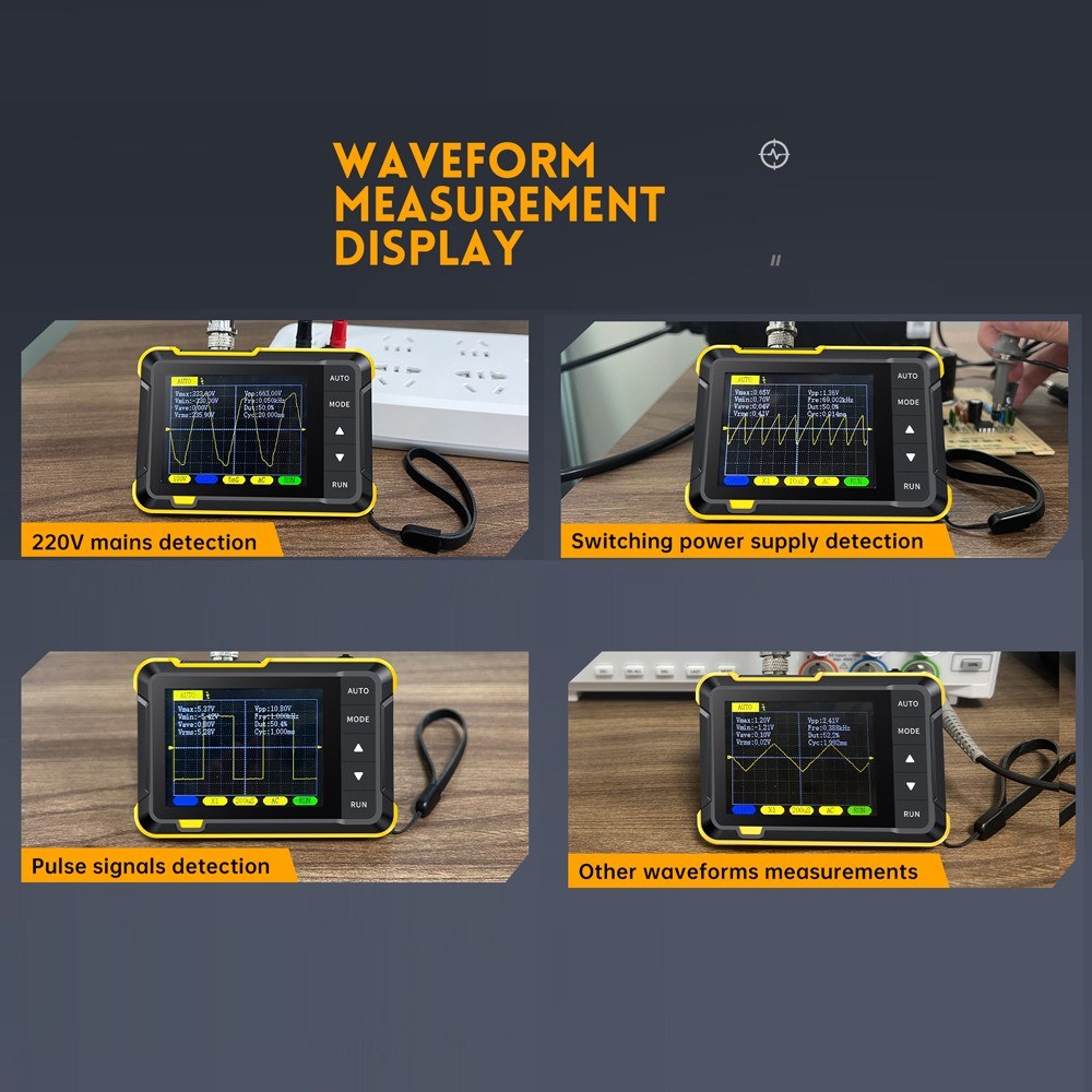 FNIRSI Portable Handheld Digital Oscilloscope: 400V, 200KHz, 2.5MS/s, 2.8 Screen, Multifunctional Instrument (Standard)