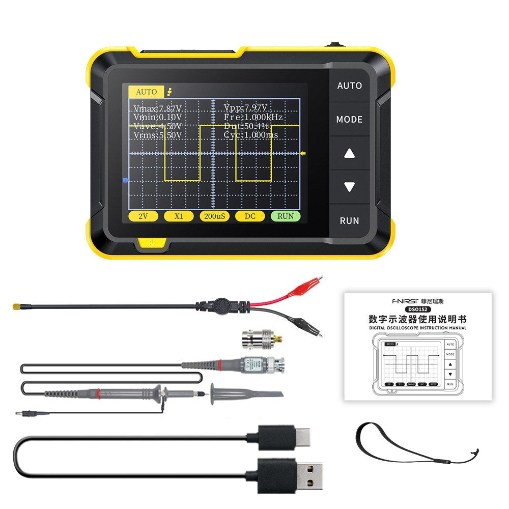 FNIRSI Portable Handheld Digital Oscilloscope: 400V, 200KHz, 2.5MS/s, 2.8 Screen, Multifunctional Instrument (Standard)