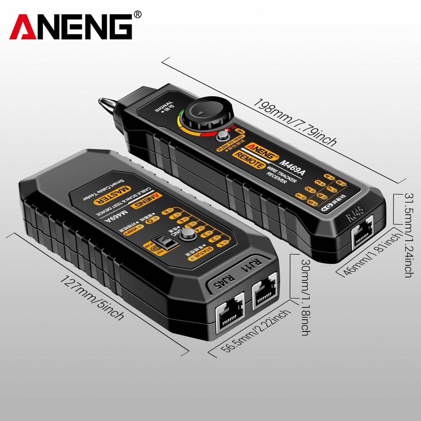 ANENG M469A Multifunctional Network Cable Finder with Anti-Interference Testing and Break Point Detection