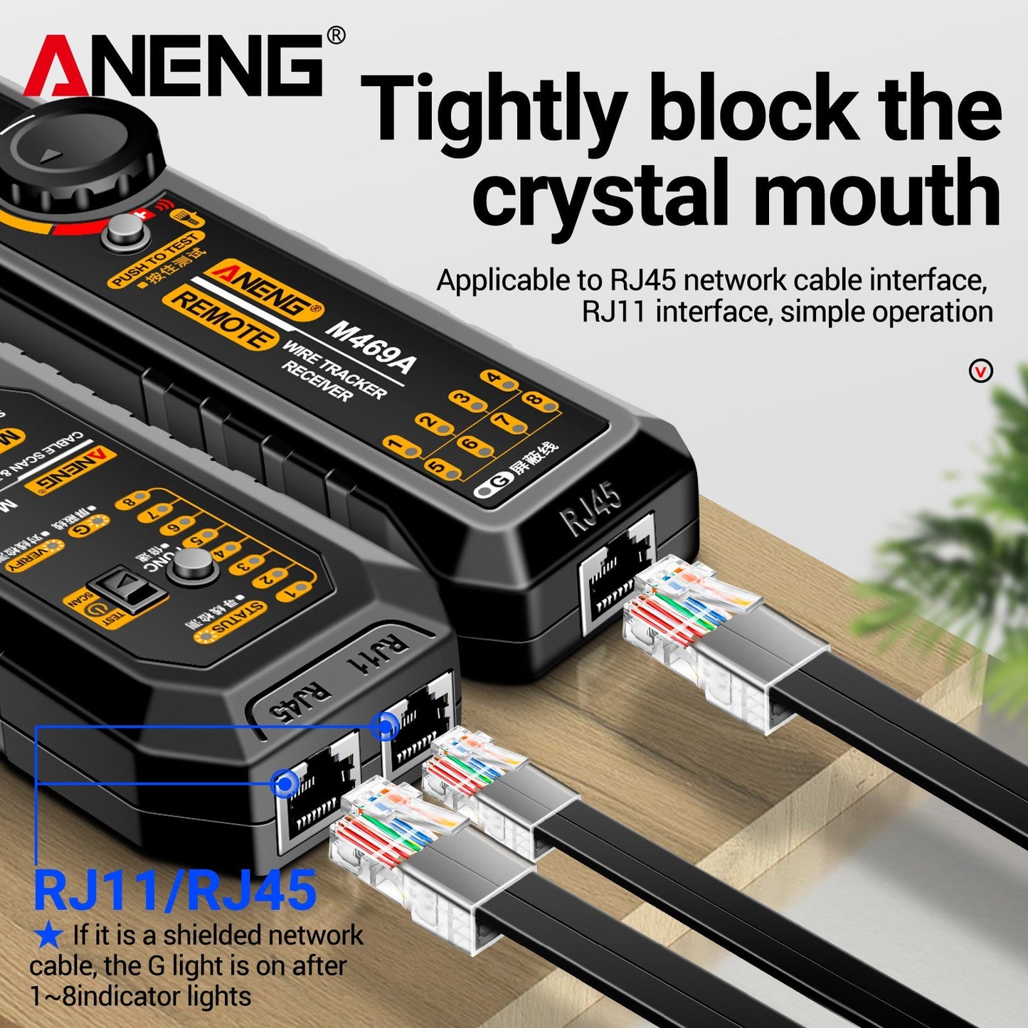 ANENG M469A Multifunctional Network Cable Finder with Anti-Interference Testing and Break Point Detection