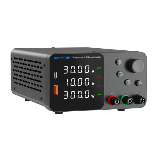 WANPTEK 120V 3A Variable DC Bench Power Supply with 4-Digit LED, Encoder Knob & Output Control