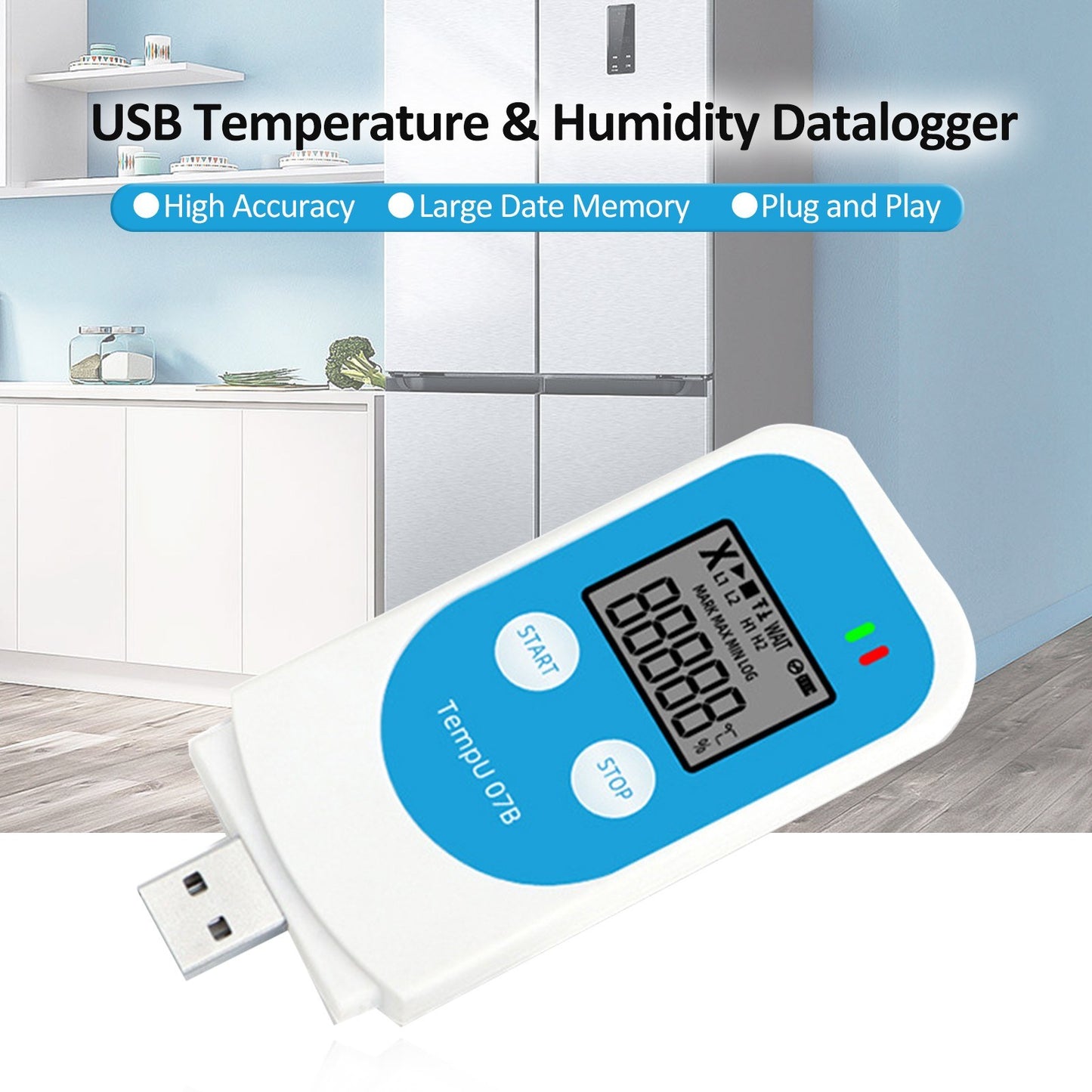 TZ-TempU7B Reusable Temperature & Humidity PDF Data Logger