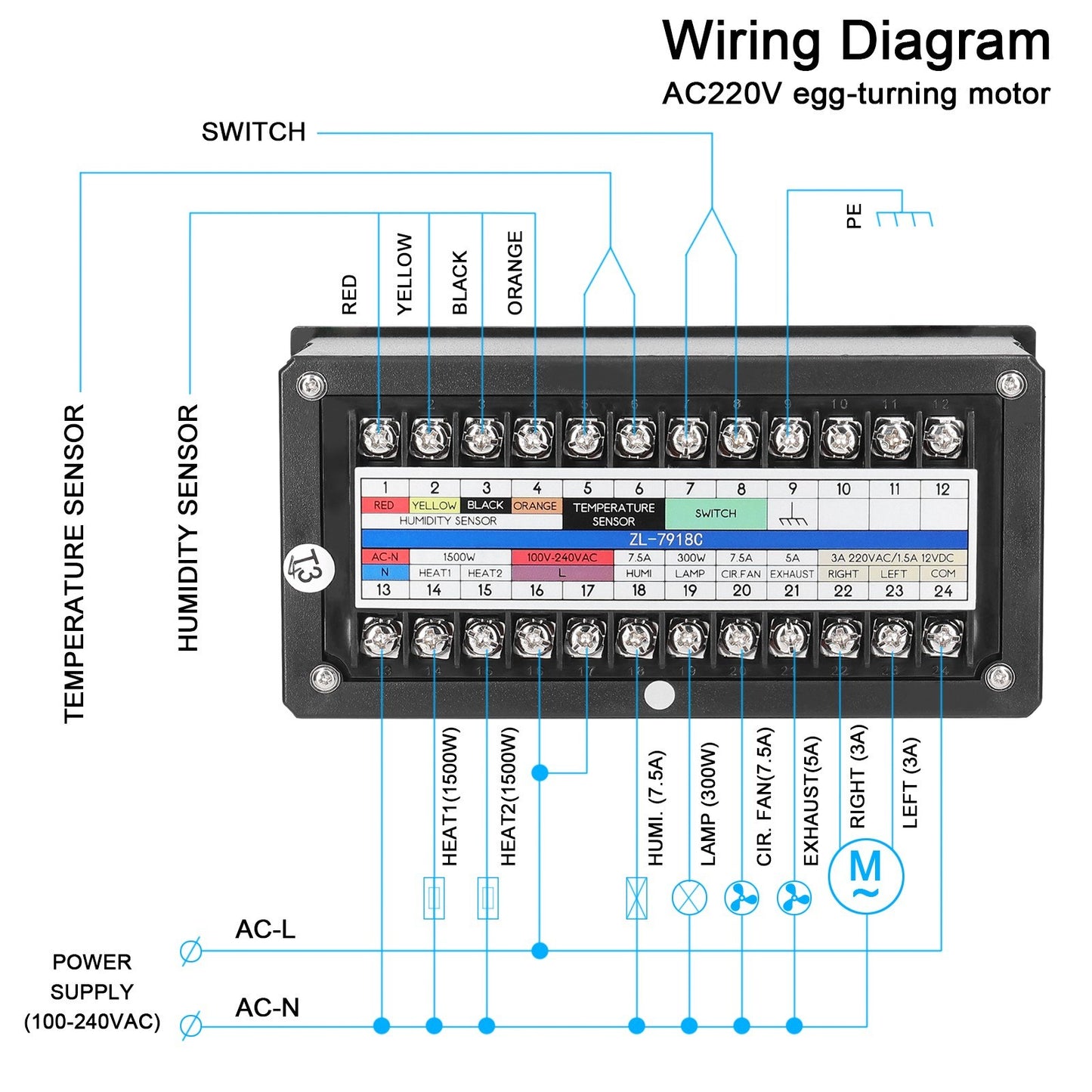 Multi-Functional Automatic Egg Incubator Controller with Temperature and Humidity Control System