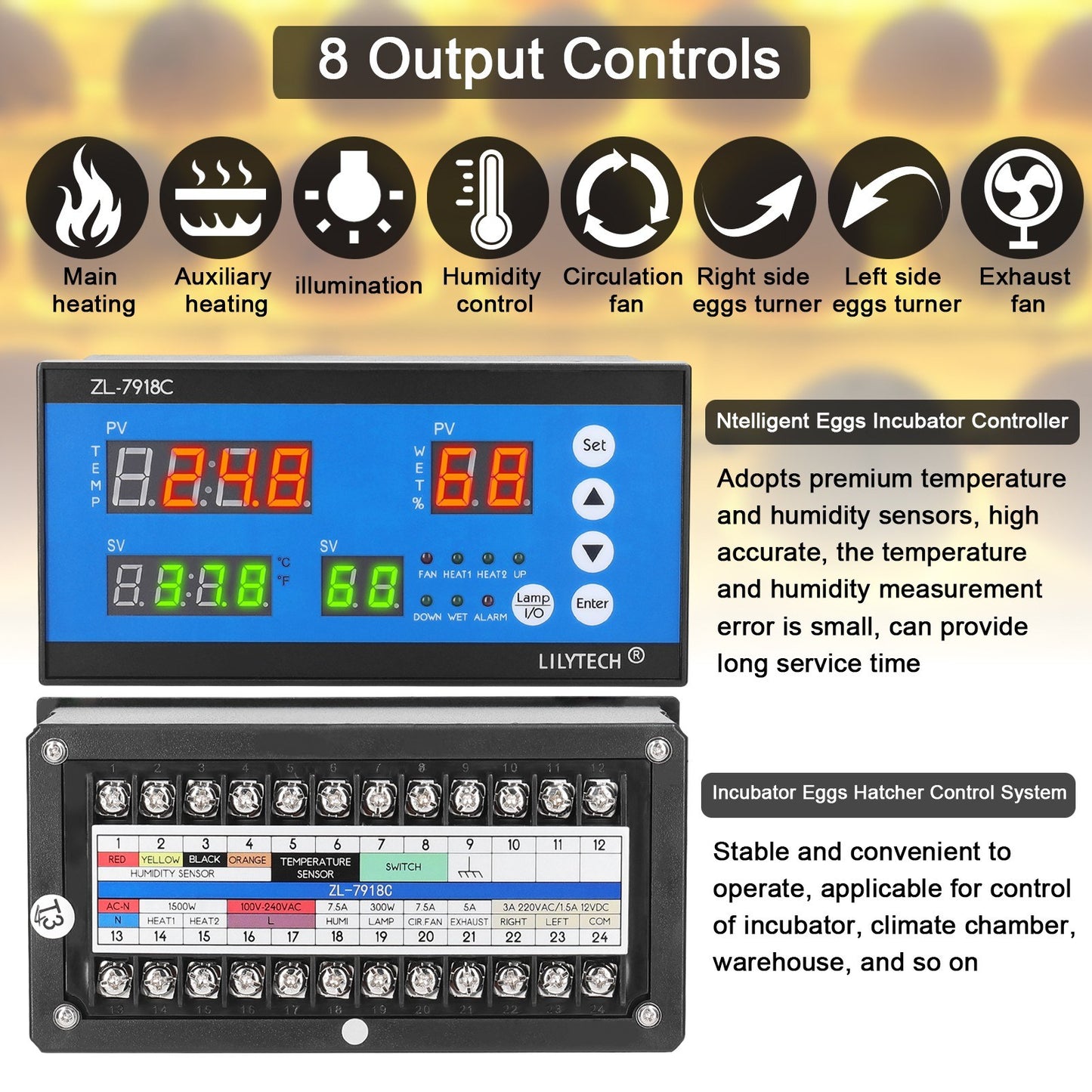 Multi-Functional Automatic Egg Incubator Controller with Temperature and Humidity Control System
