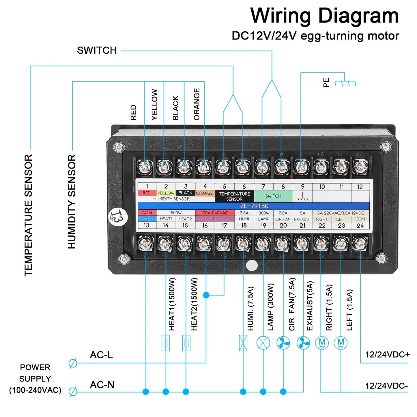 Multi-Functional Automatic Egg Incubator Controller with Temperature and Humidity Control System