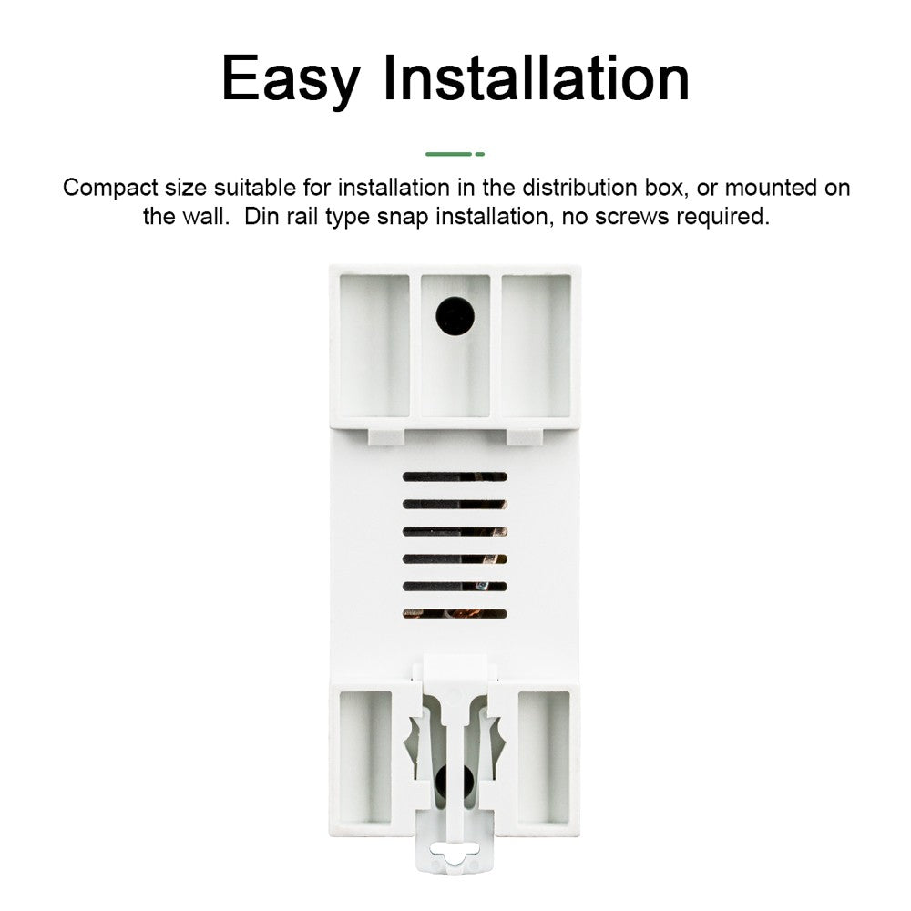 Tuya WiFi Smart Reclosing Protector with LCD Display and Multifunctional Power Meter - Current & Voltage Monitoring, App Control