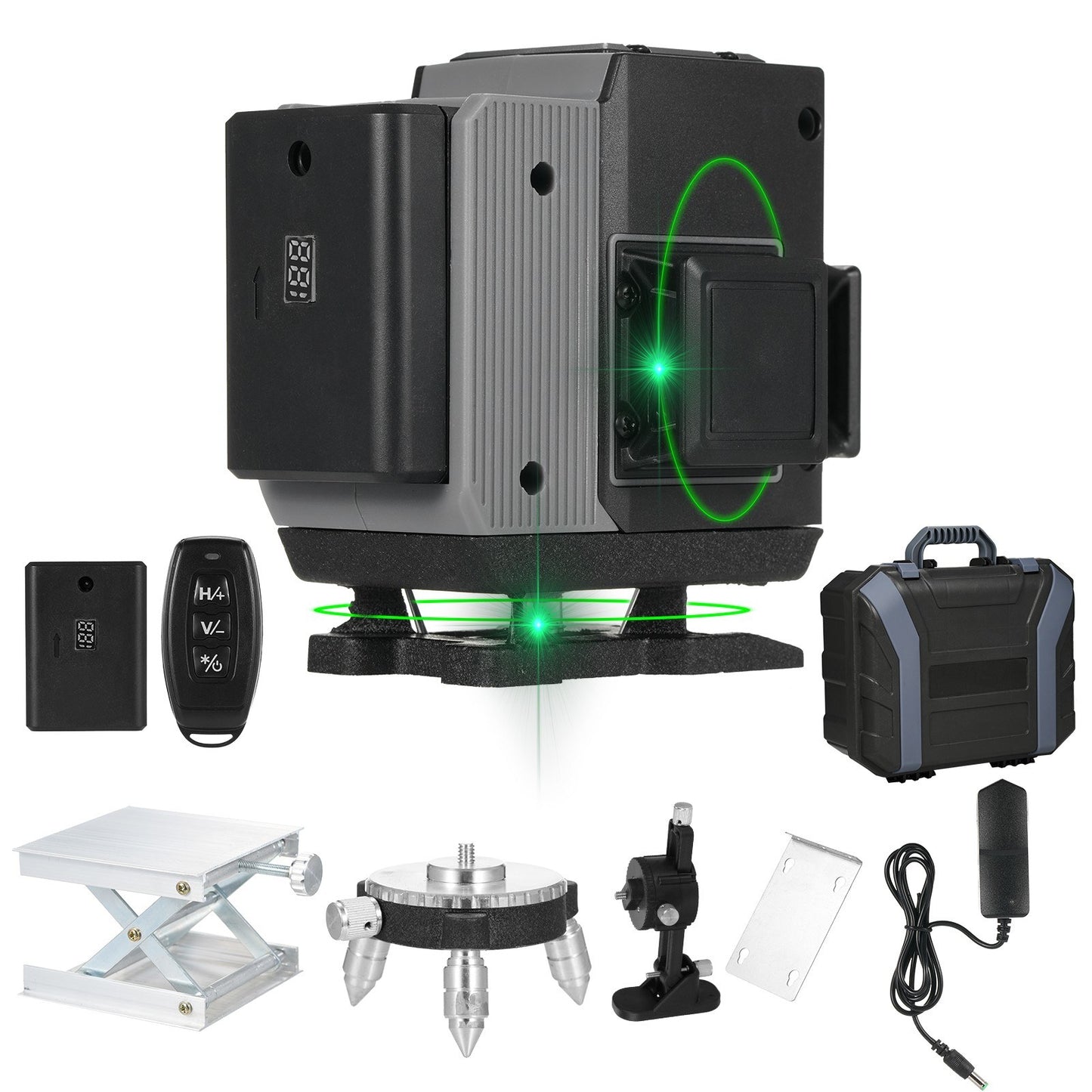 4D Green Laser Level 16 Lines 4x360° for Construction with Remote Control