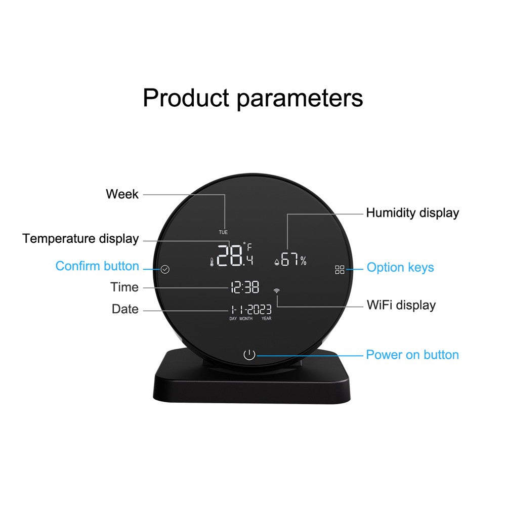 Rechargeable WiFi Temperature & Humidity Meter - LCD Display, IR Remote, Google Home & Alexa Compatible