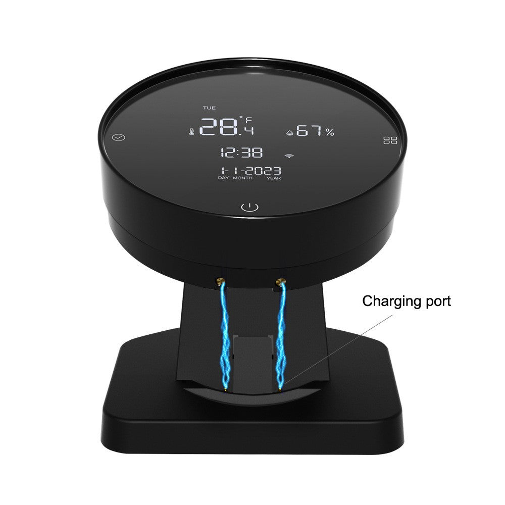 Rechargeable WiFi Temperature & Humidity Meter - LCD Display, IR Remote, Google Home & Alexa Compatible