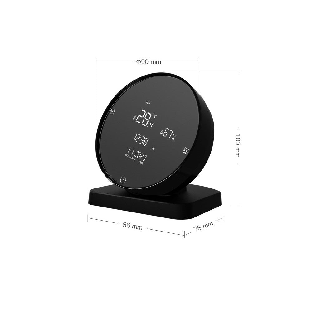 Rechargeable WiFi Temperature & Humidity Meter - LCD Display, IR Remote, Google Home & Alexa Compatible