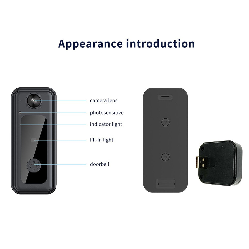 Smart WiFi Video Doorbell Set with Mobile Remote Intercom & HD Wide-Angle View