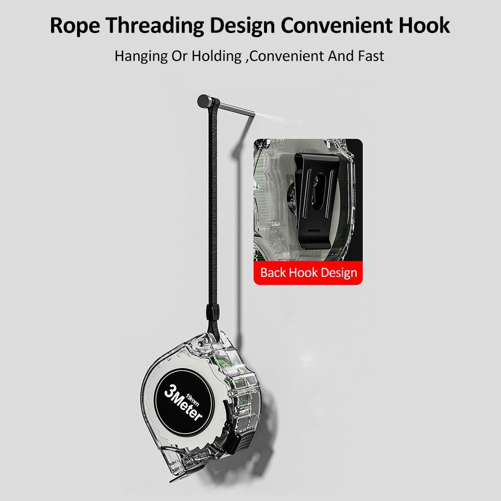 High-Precision Fluorescent Tape Measure with Clear Scale, Durable Transparent Shell