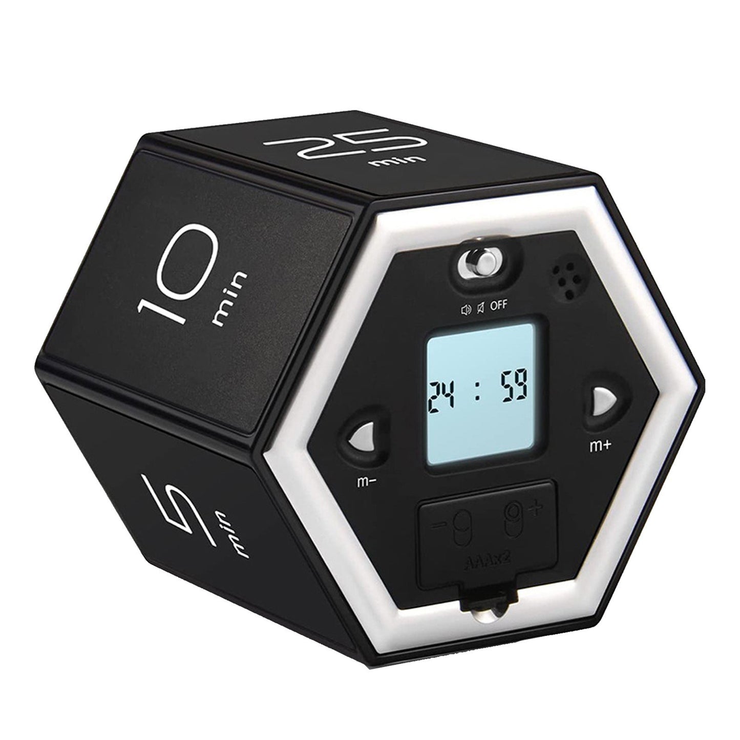 Magnetic Hexagon Flip Timer - Digital Clock for Kitchen, Studying, Cooking, Exercising, Easy-to-Use Focus Timer
