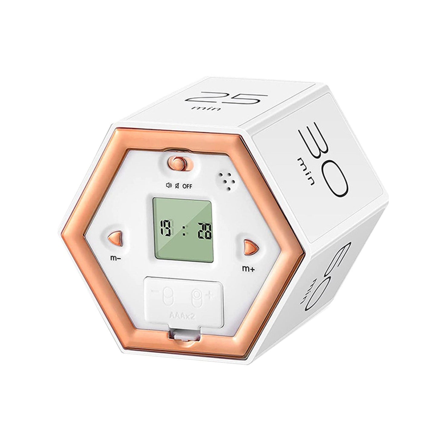 Magnetic Hexagon Flip Timer - Digital Clock for Kitchen, Studying, Cooking, Exercising, Easy-to-Use Focus Timer
