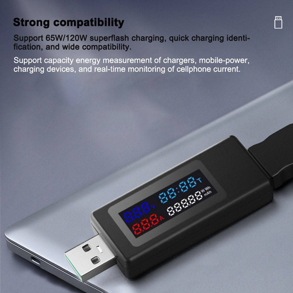 KWS-V30 6in1 USB Power Meter Tester: Current & Voltage Monitor with Power-off Memory