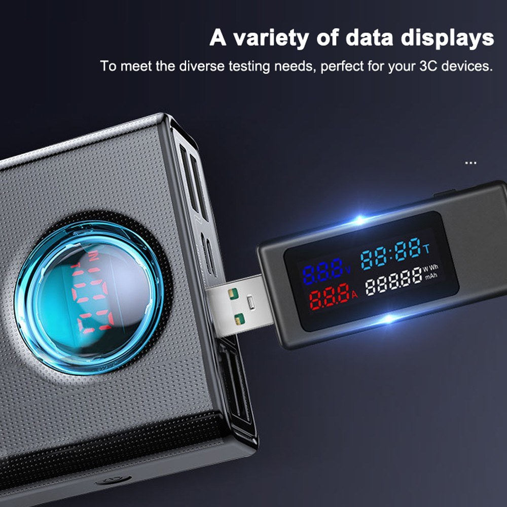 KWS-V30 6in1 USB Power Meter Tester: Current & Voltage Monitor with Power-off Memory