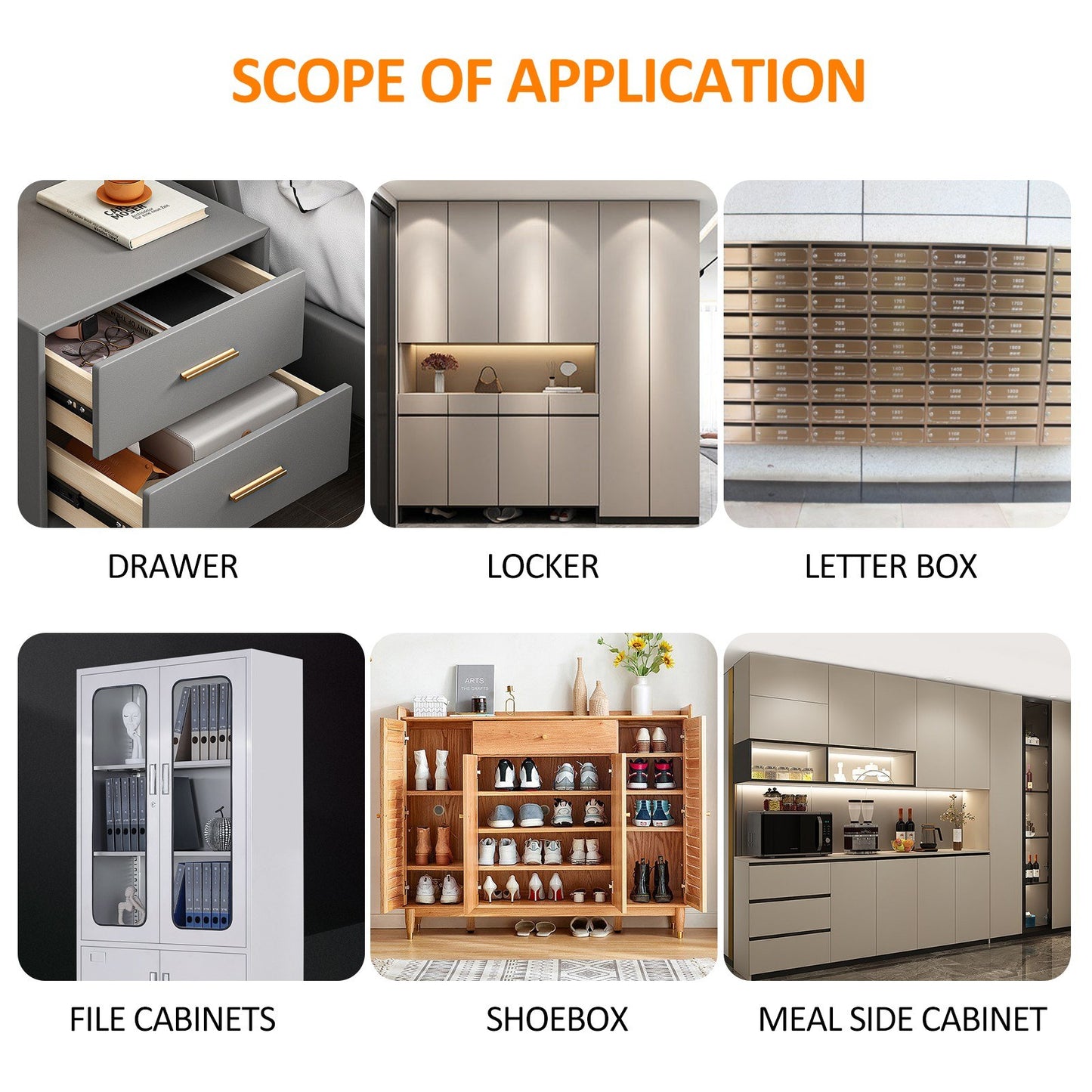 Smart Touchscreen Combination Lock for Drawers and Lockers - Plastic Panel