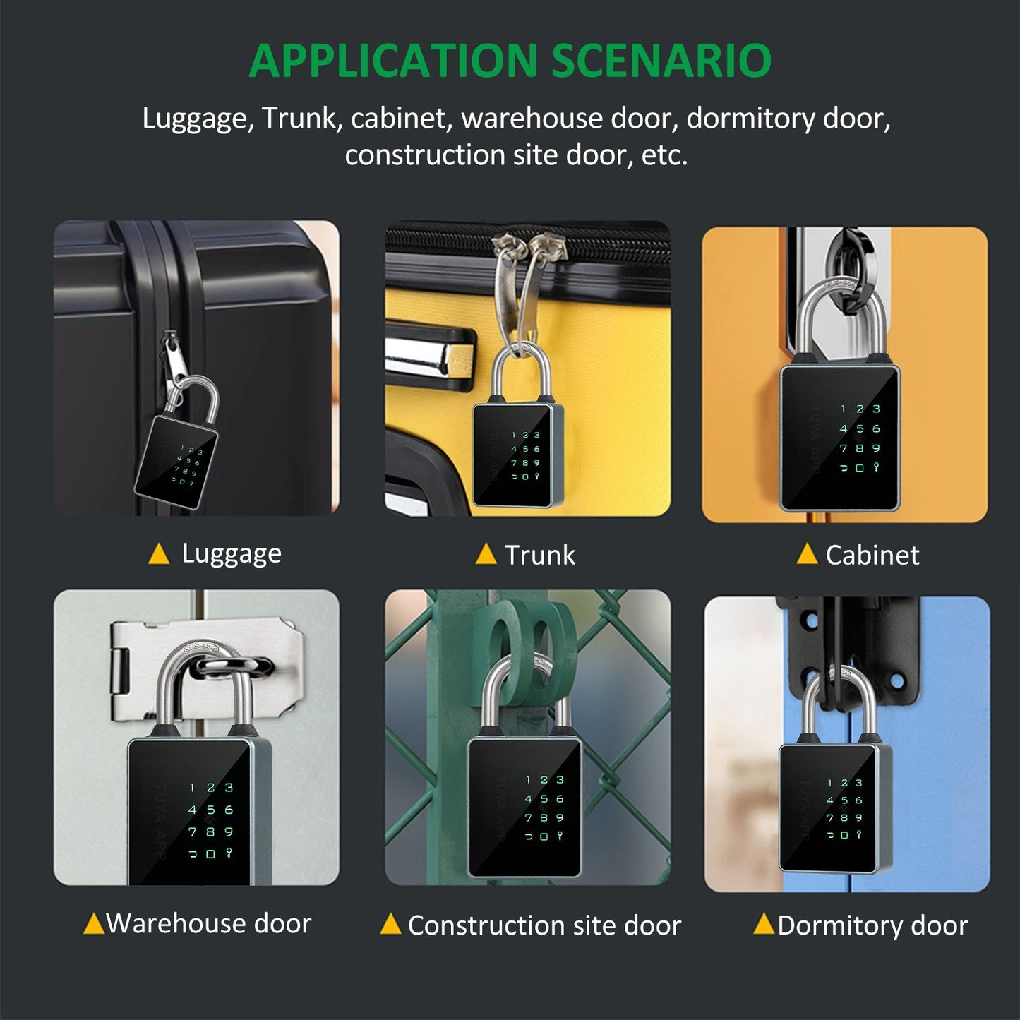 Waterproof Smart Fingerprint Padlock with Keypad & APP Unlock T55C