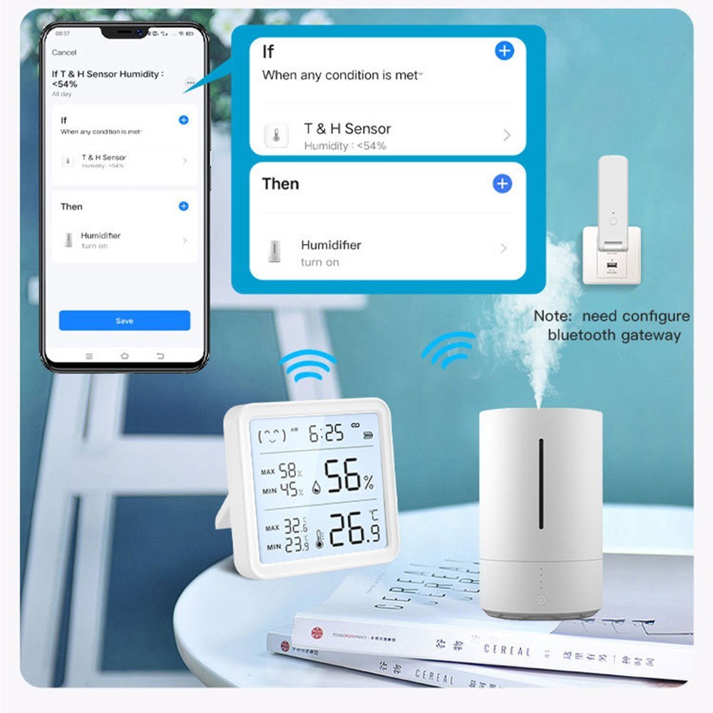Smart Wireless Bluetooth Temperature & Humidity Sensor and Linkage Detector