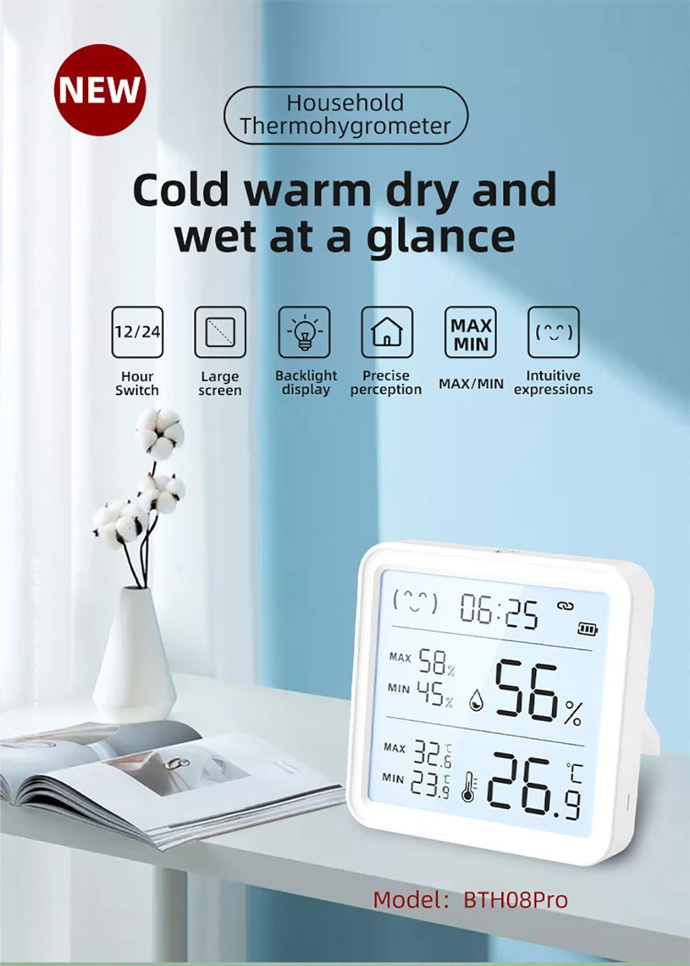 Smart Wireless Bluetooth Temperature & Humidity Sensor and Linkage Detector