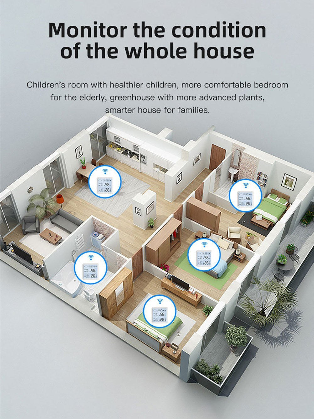 Smart Wireless Bluetooth Temperature & Humidity Sensor and Linkage Detector