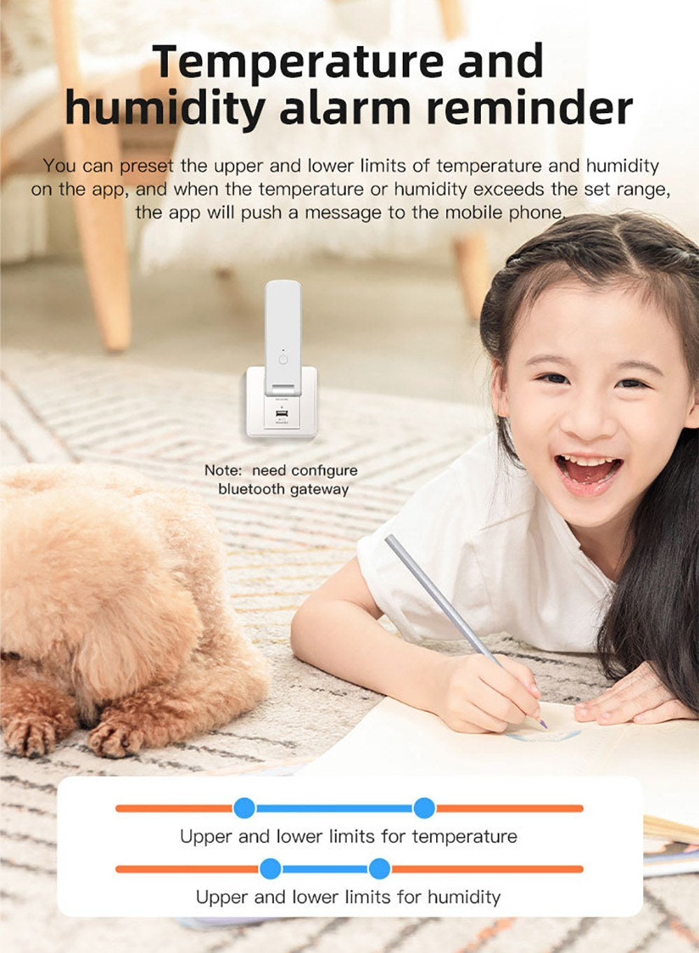 Smart Wireless Bluetooth Temperature & Humidity Sensor and Linkage Detector