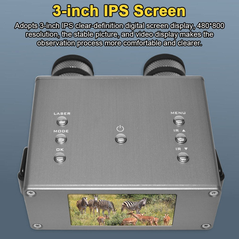 4K Infrared Night Vision Camera, 600M Full-Dark, 3.0 IPS Screen, 8X Zoom, Photo & Video, Outdoor Camping, Hunting, Fishing