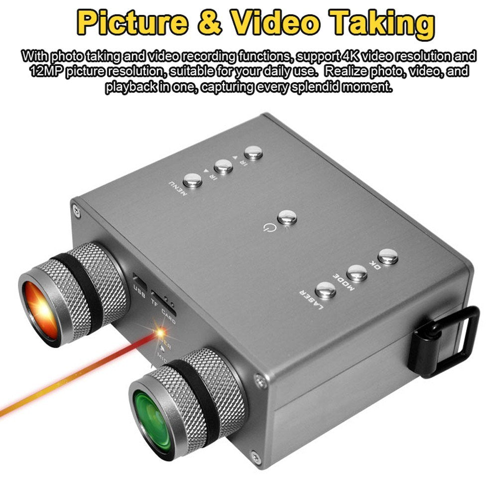 4K Infrared Night Vision Camera, 600M Full-Dark, 3.0 IPS Screen, 8X Zoom, Photo & Video, Outdoor Camping, Hunting, Fishing