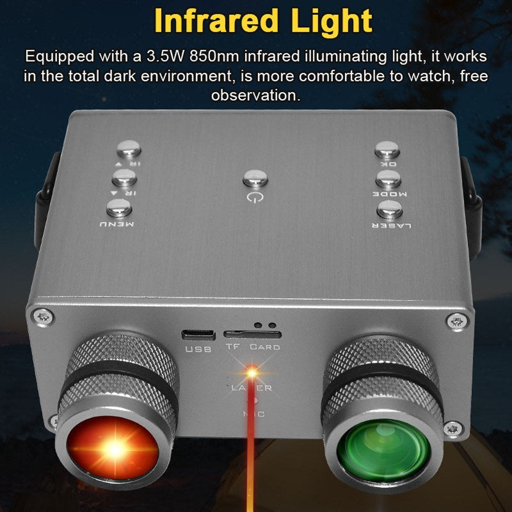 4K Infrared Night Vision Camera, 600M Full-Dark, 3.0 IPS Screen, 8X Zoom, Photo & Video, Outdoor Camping, Hunting, Fishing