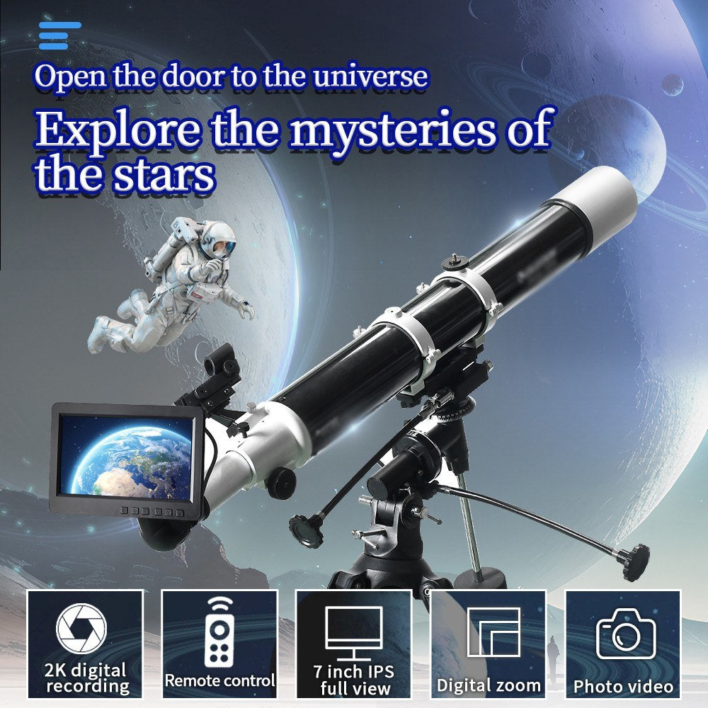 Professional 7-Inch IPS Display Astronomy Camera Telescope with Electronic Eyepiece for Planetary Observation and Stargazing