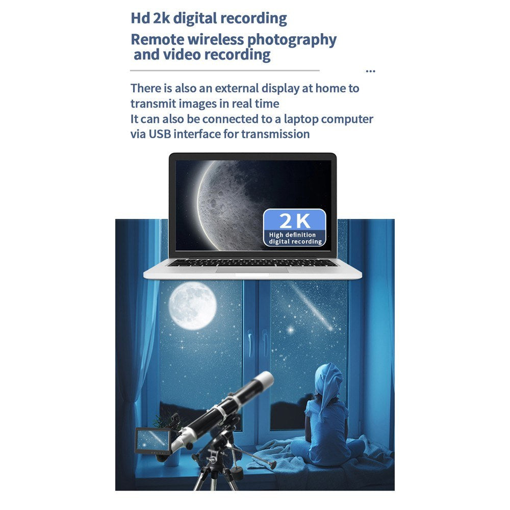 Professional 7-Inch IPS Display Astronomy Camera Telescope with Electronic Eyepiece for Planetary Observation and Stargazing