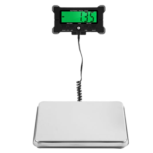 Electronic Postal Scale 264 Lbs Capacity, 10g Precision, Stainless Steel Digital Shipping Scale with LCD Backlight, Auto Off, Data Hold, Tare, Count Functions