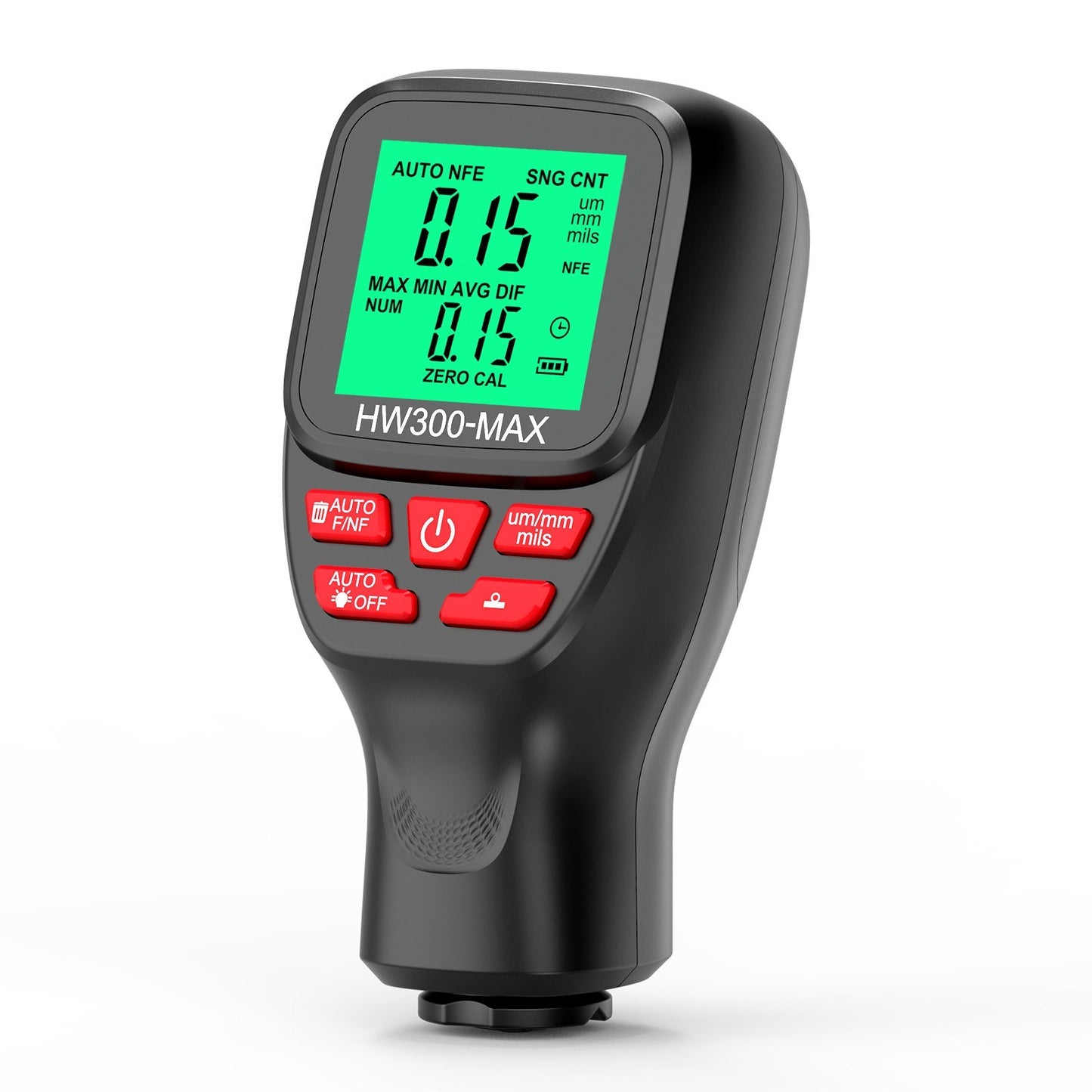 Digital Thickness Gauge 0-2000UM with LCD Display, High Precision Car Paint Tester – Three Probe Modes & Units, Zero Calibration Function
