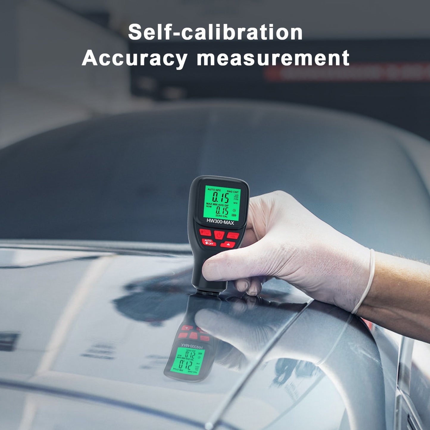 Digital Thickness Gauge 0-2000UM with LCD Display, High Precision Car Paint Tester – Three Probe Modes & Units, Zero Calibration Function