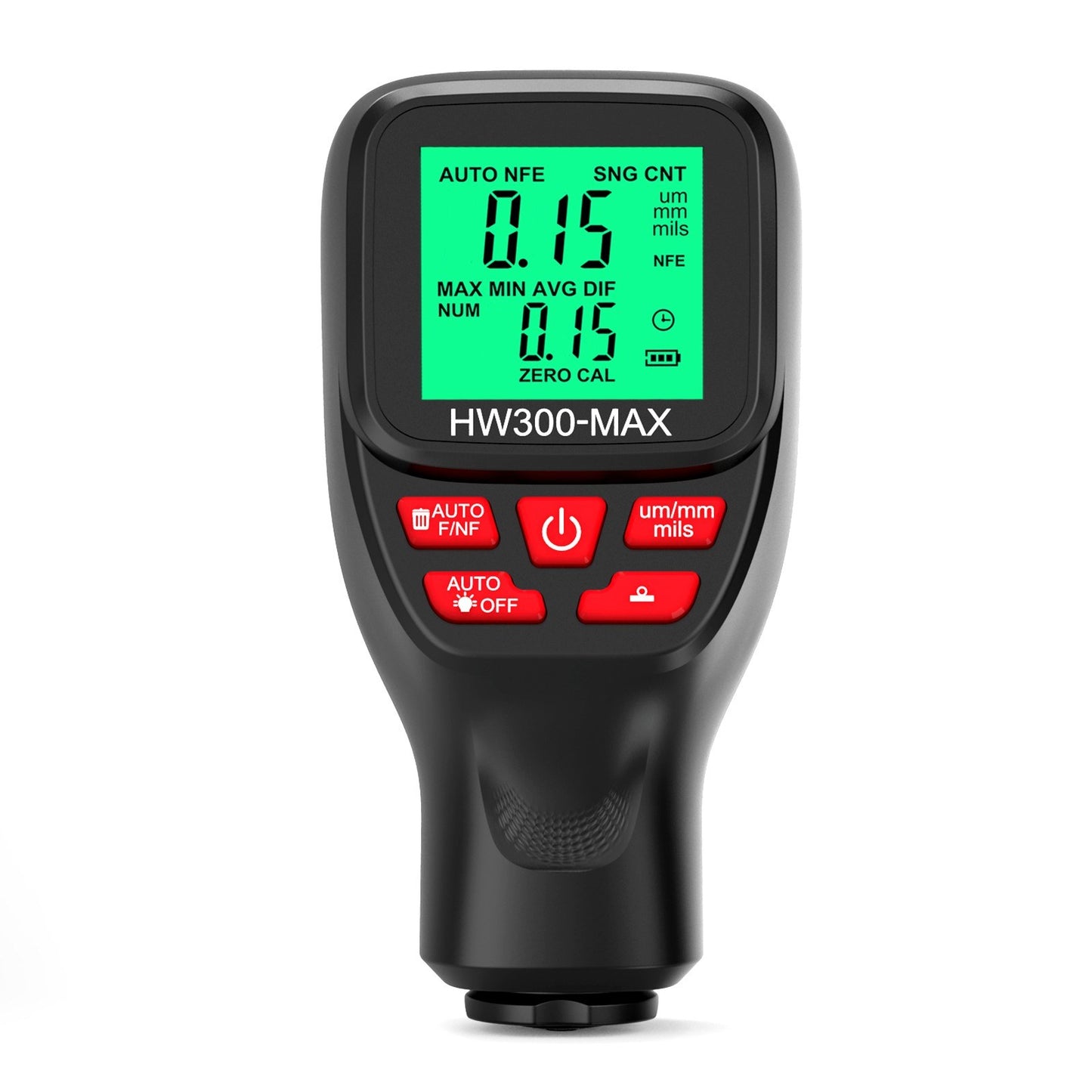 Digital Thickness Gauge 0-2000UM with LCD Display, High Precision Car Paint Tester – Three Probe Modes & Units, Zero Calibration Function