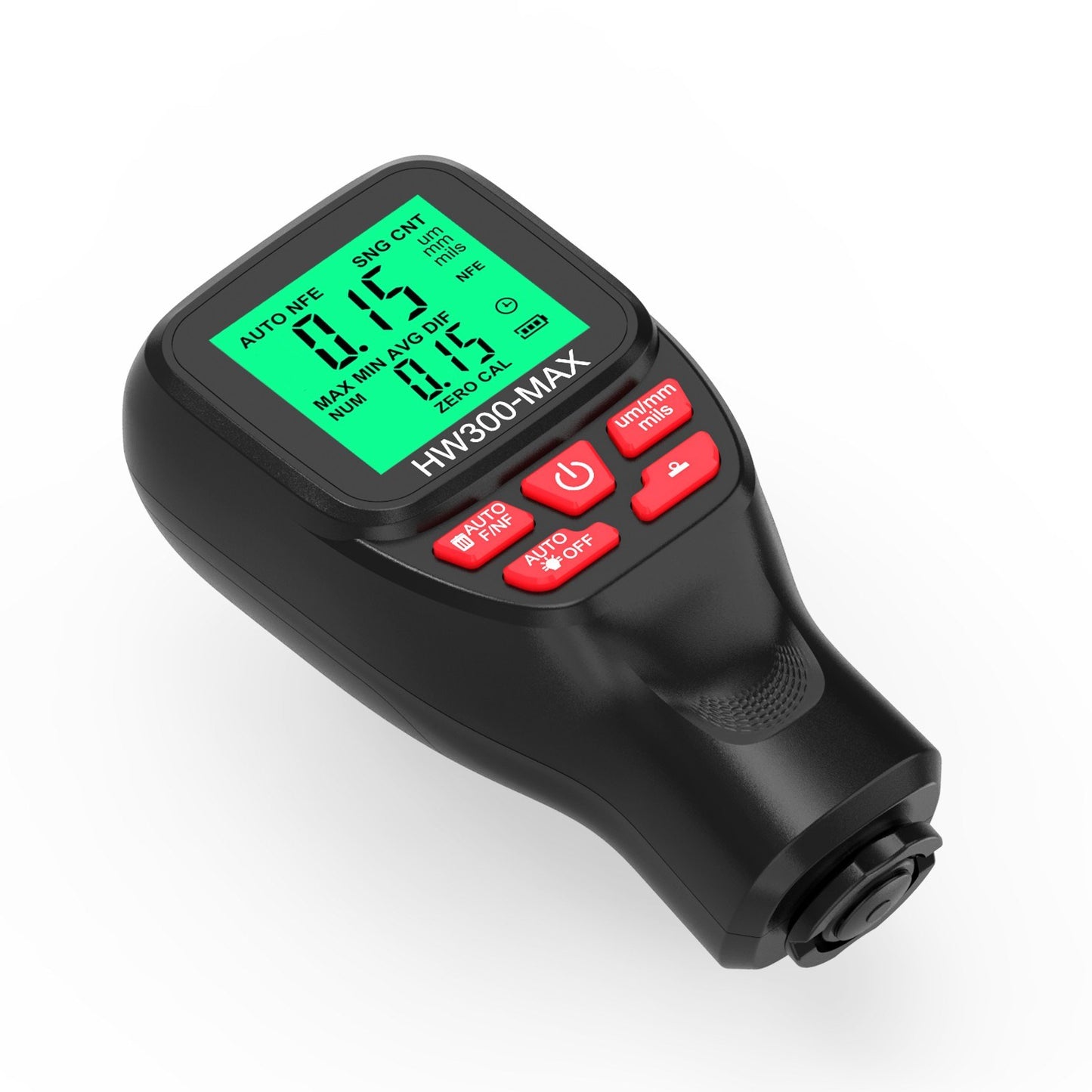 Digital Thickness Gauge 0-2000UM with LCD Display, High Precision Car Paint Tester – Three Probe Modes & Units, Zero Calibration Function