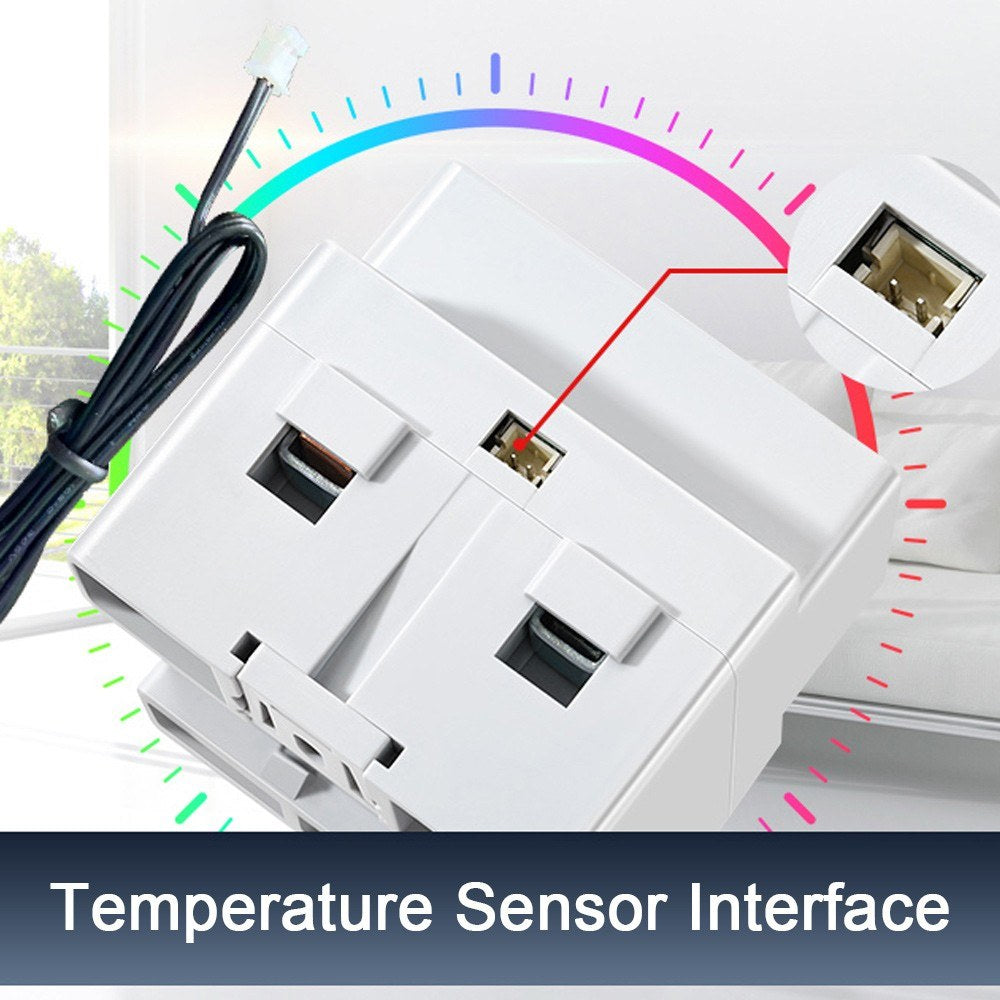 Tuya WiFi Smart 8-in-1 AC Energy Meter with Color Display, 63A Voltage/Current Measure, Standard Rail Mount, Power Failure Protection (170-270V)