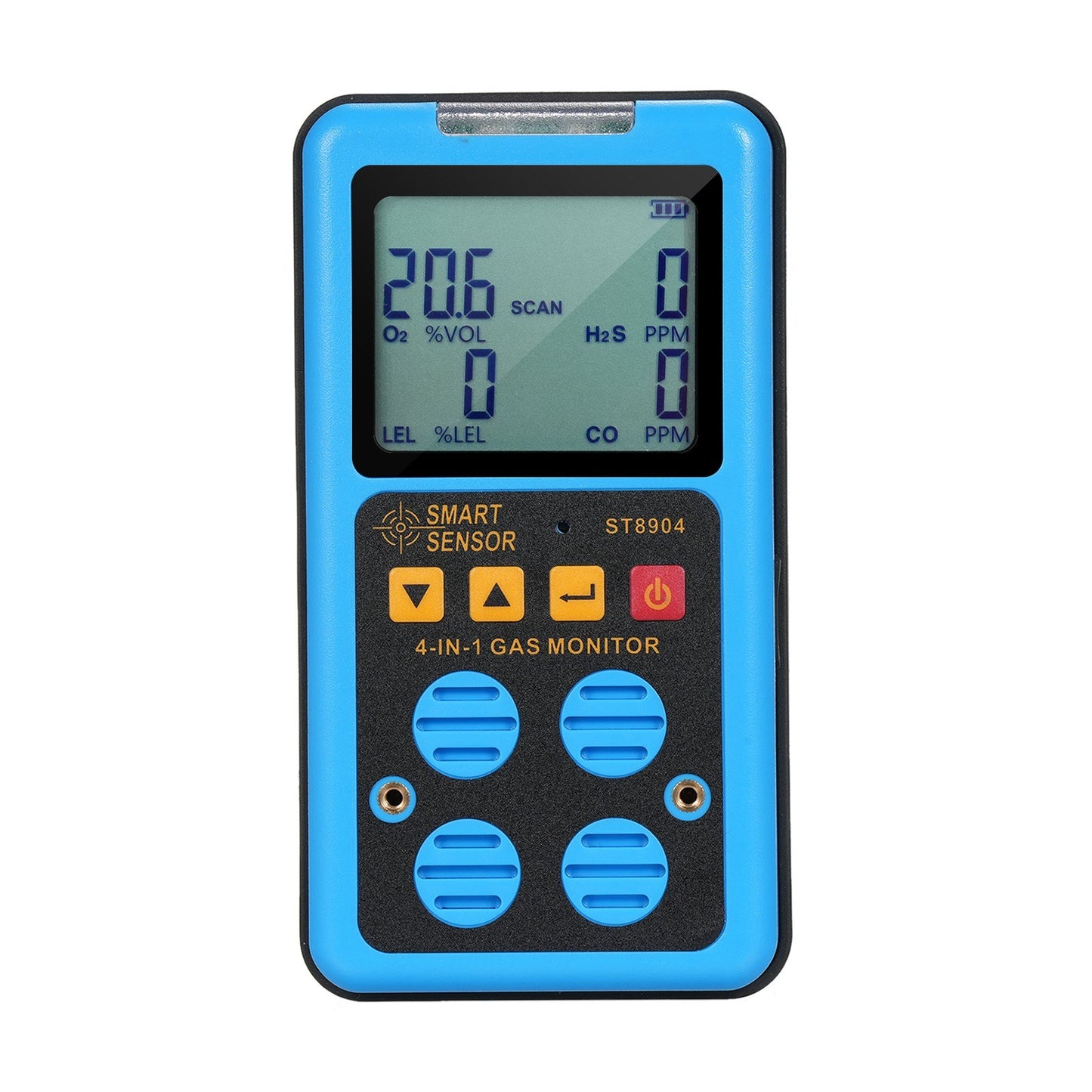 SMART SENSOR 4-in-1 Rechargeable Gas Detector - Portable H₂S, O₂, CO, LEL Monitor with LCD Display & Alarm